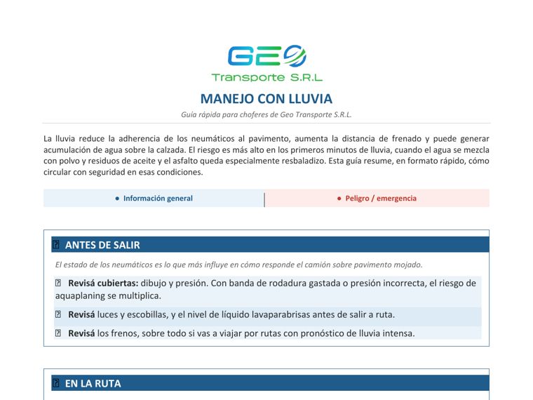 Vista previa del protocolo de manejo en climas adversos